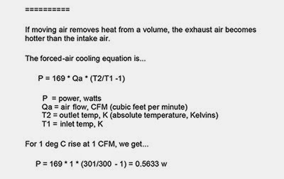 Formula for Power Needed to Heat a Volume of Air